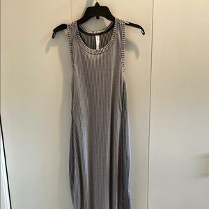 Gray Sleeveless Sheath Maxi Dress